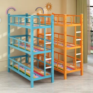 Children’s colorful triple bunk beds for nap rooms