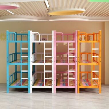Children’s colorful triple bunk beds for nap rooms