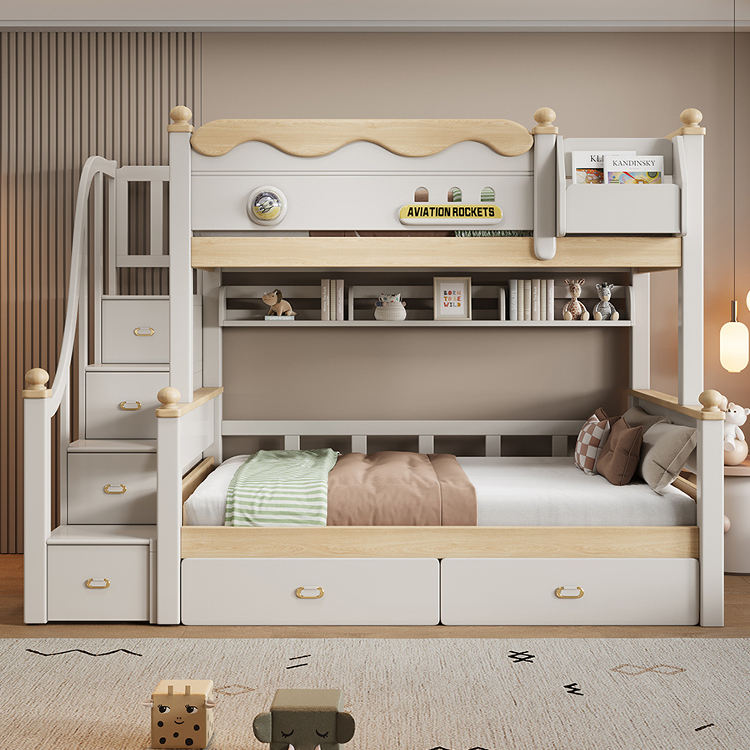 Kids Wooden Bunk Beds Bedroom Furniture Set