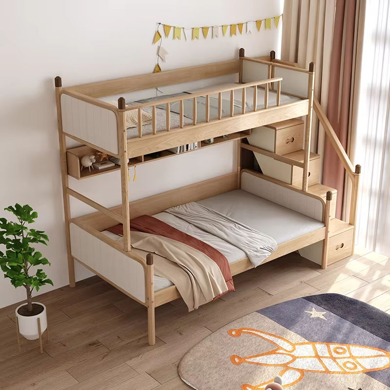 Kids Wooden Bunk Beds Bedroom Furniture Set