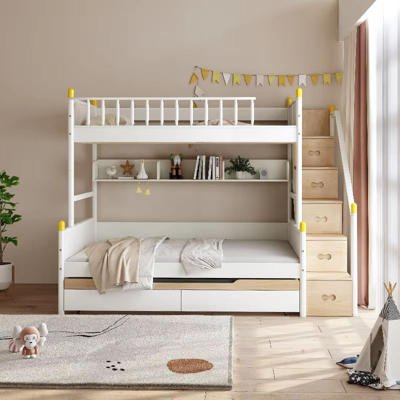 Kids Wooden Bunk Beds Bedroom Furniture Set