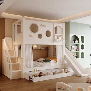 High Quality Durable Wooden Bunk Bed for Kids Bedroom