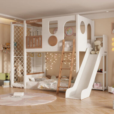 High Quality Durable Wooden Bunk Bed for Kids Bedroom