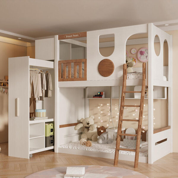 High Quality Durable Wooden Bunk Bed for Kids Bedroom