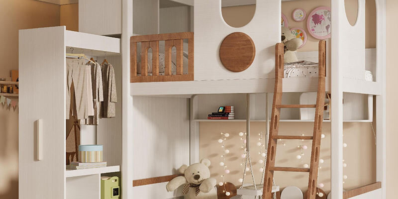 High Quality Durable Wooden Bunk Bed for Kids Bedroom