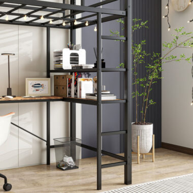 Durable Modern Metal Loft Bed with Minimalist Design