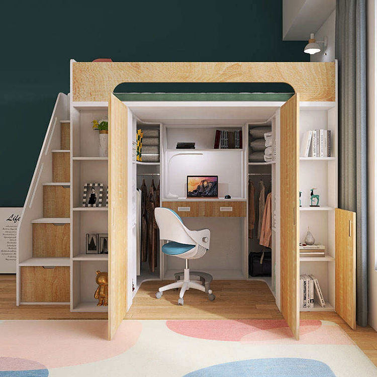 Wooden Loft Bed for Kids Bedroom Furniture