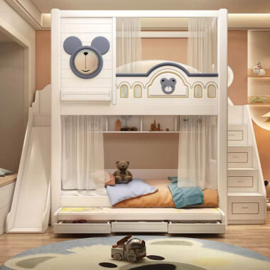 New Design Luxury Wooden Bunk Bed for Kids Bedroom
