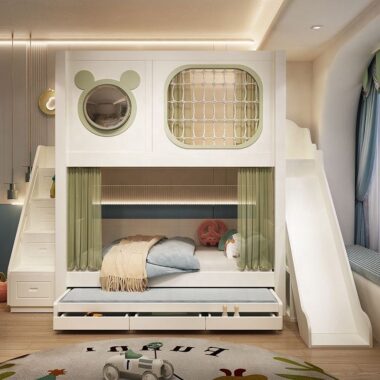 New Design Luxury Wooden Bunk Bed for Kids Bedroom