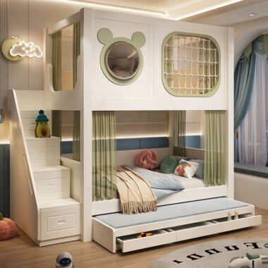 New Design Luxury Wooden Bunk Bed for Kids Bedroom