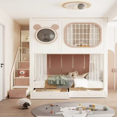 New Design Luxury Wooden Bunk Bed for Kids Bedroom