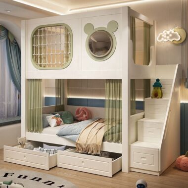 New Design Luxury Wooden Bunk Bed for Kids Bedroom