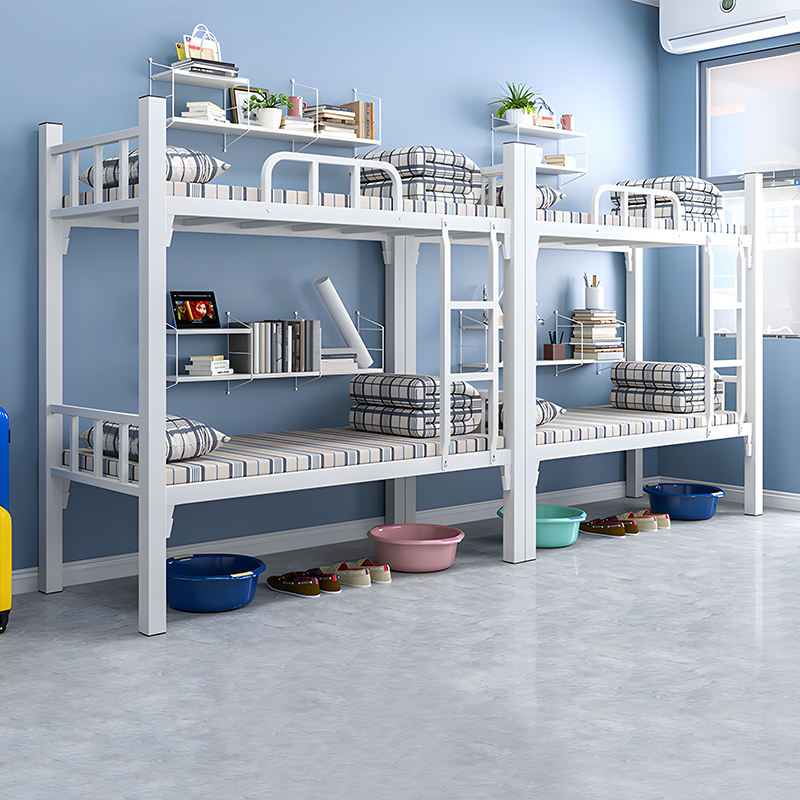 Modern Metal Bunk Bed with Ladder for School and Home