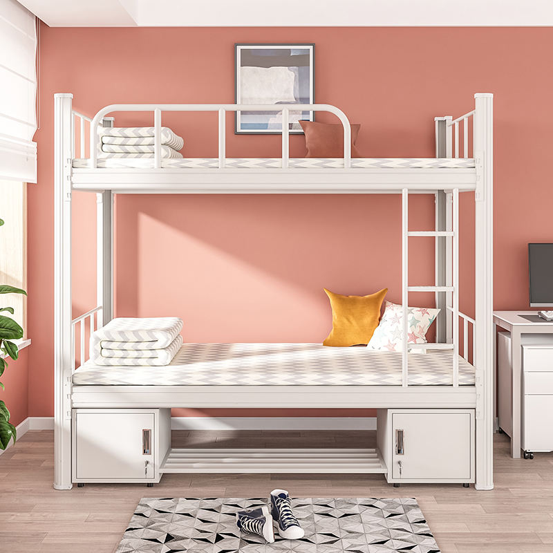 Modern Metal Bunk Bed with Ladder for School and Home