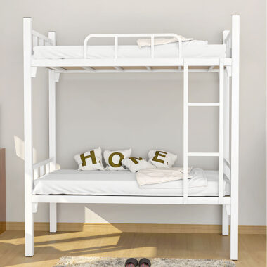 Modern Metal Bunk Bed with Ladder for School and Home