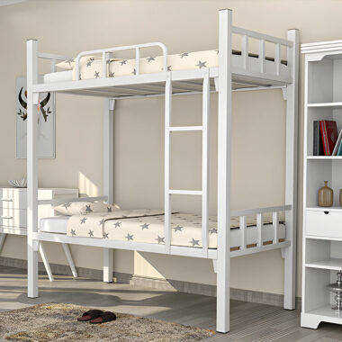 Modern Metal Bunk Bed with Ladder for School and Home
