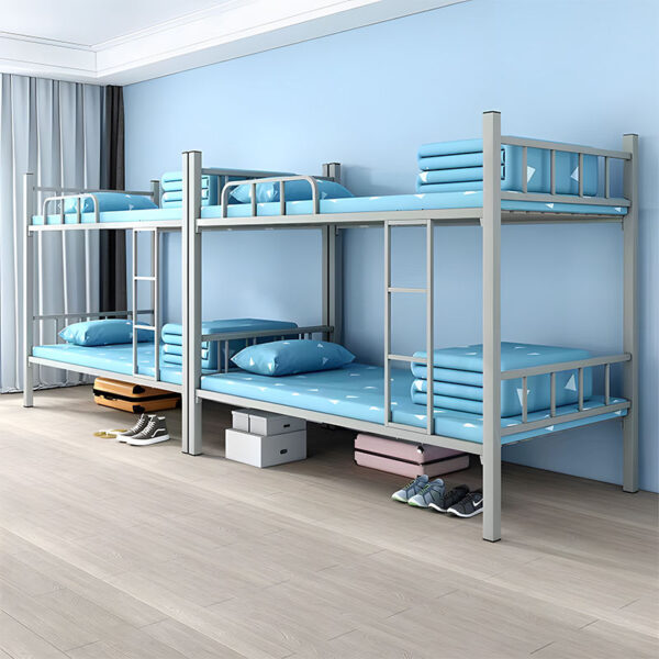 Modern Metal Bunk Bed with Ladder for School and Home
