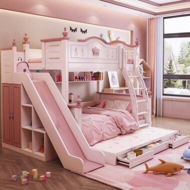 Modern Wooden Bunk Bed for Kids Bedroom Furniture