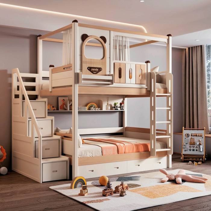 High Quality Modern Wooden Bunk Bed for Kids