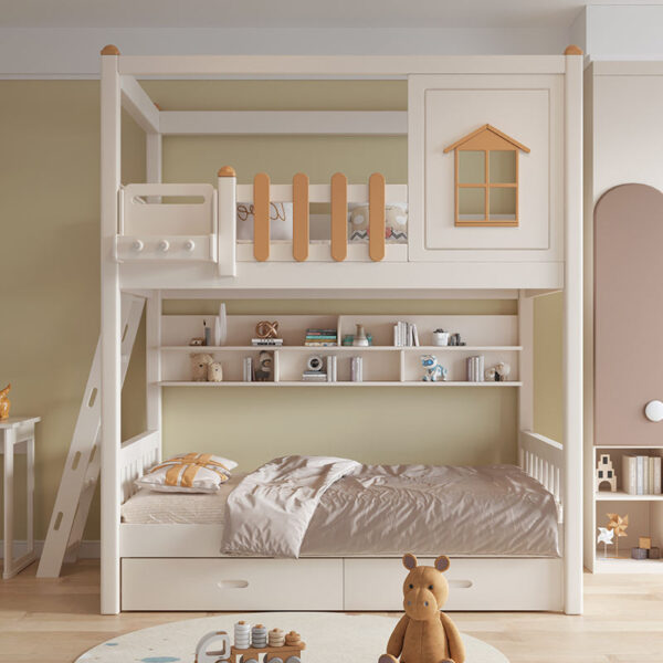 Modern Wooden Bunk Bed for Kids Bedroom Furniture