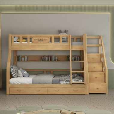 Modern Wooden Bunk Bed for Kids Bedroom Furniture