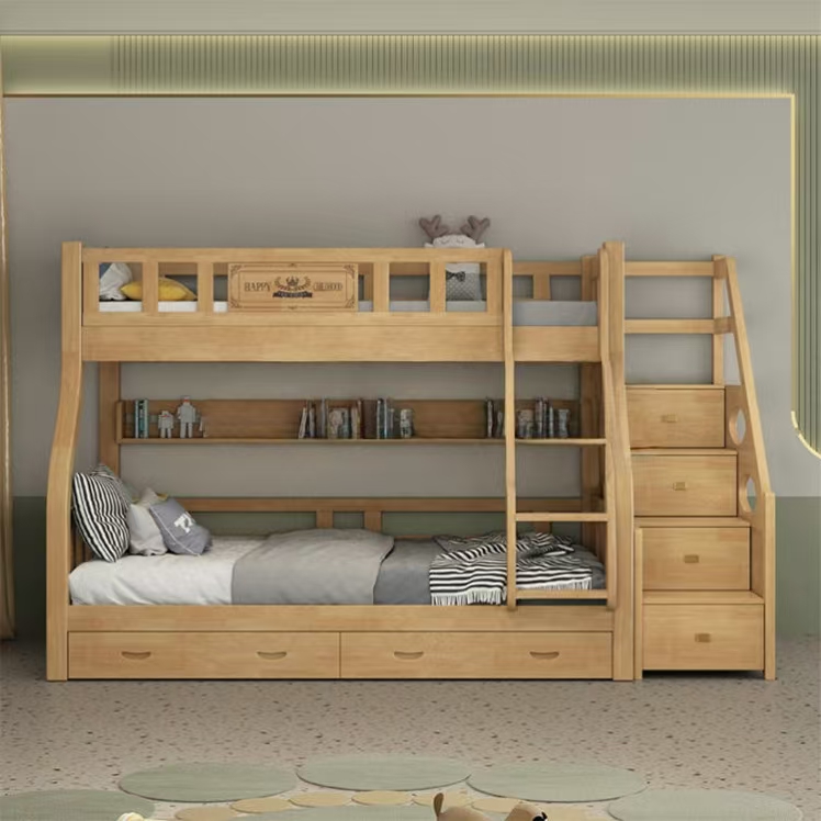 Modern Wooden Bunk Bed for Kids Bedroom Furniture