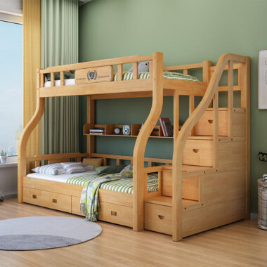 Modern Wooden Bunk Bed for Kids Bedroom Furniture