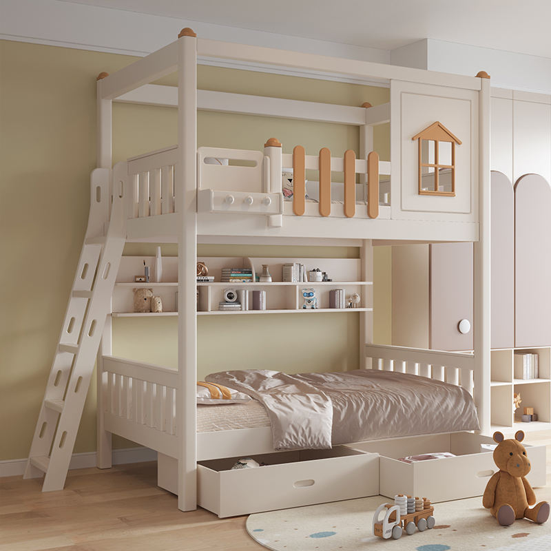 Modern Wooden Bunk Bed for Kids Bedroom Furniture