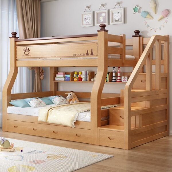 Modern Wooden Bunk Bed for Kids Bedroom Furniture