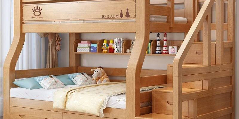 Modern Wooden Bunk Bed for Kids Bedroom Furniture