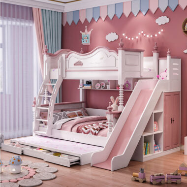 Modern Wooden Bunk Bed for Kids Bedroom Furniture