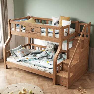 Modern Wooden Bunk Bed for Kids Bedroom Furniture