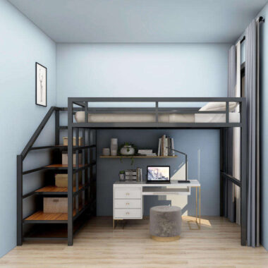 Modern Luxury Metal Loft Bed for Bedroom Furniture