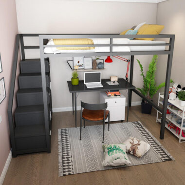Modern Luxury Metal Loft Bed for Bedroom Furniture