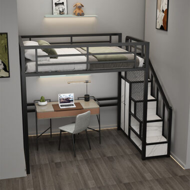 Modern Luxury Metal Loft Bed for Bedroom Furniture