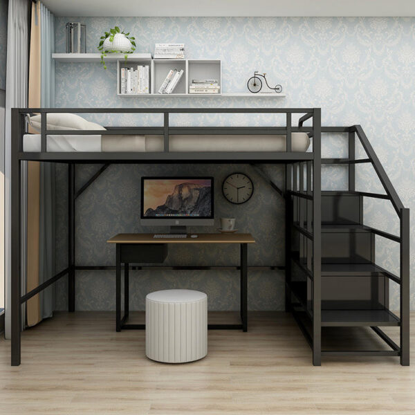 Modern Luxury Metal Loft Bed for Bedroom Furniture