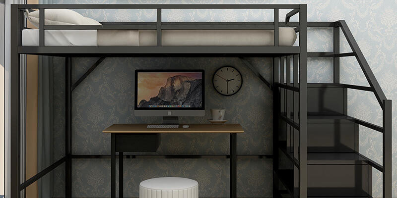 Modern Luxury Metal Loft Bed for Bedroom Furniture