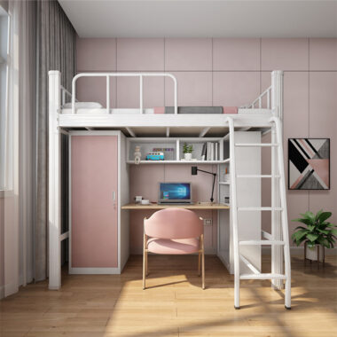 Space Saving Modern Metal Loft Bed for Adults