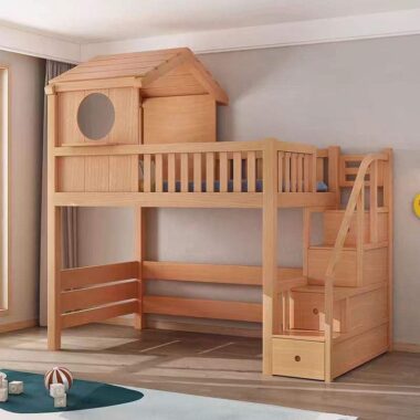 Wooden Bunk Bed for Kids and Teenagers