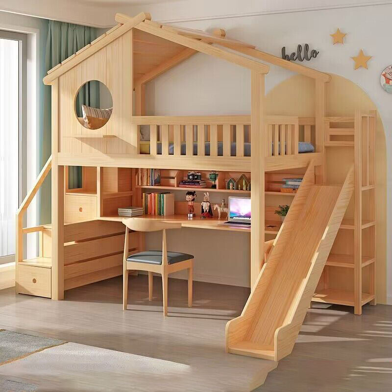 Wooden Bunk Bed for Kids and Teenagers