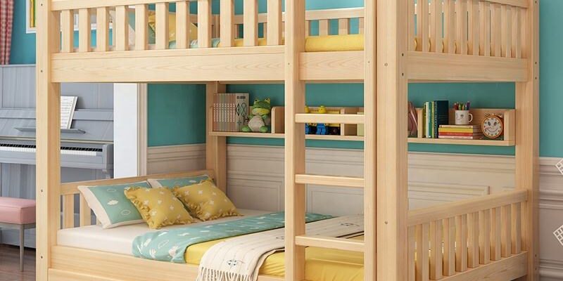 Modern Solid Wood Thickened Bunk Bed for Adults and Kids