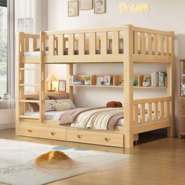 Modern Solid Wood Thickened Bunk Bed for Adults and Kids