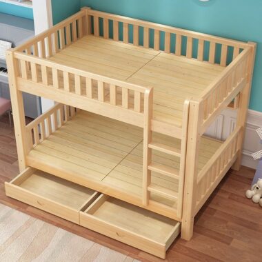 Modern Solid Wood Thickened Bunk Bed for Adults and Kids