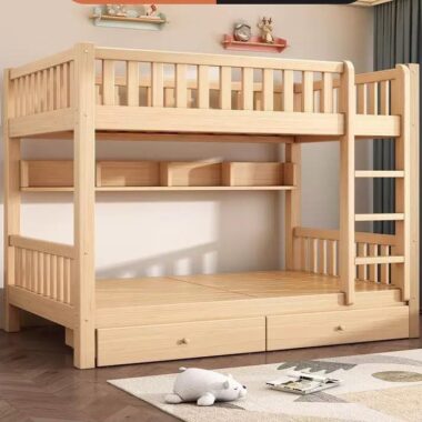 Modern Solid Wood Thickened Bunk Bed for Adults and Kids