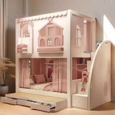 Multifunctional Kids Wooden Bunk Bed with Slide