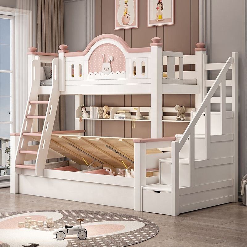 Durable Kids Wooden Bunk Bed with Storage