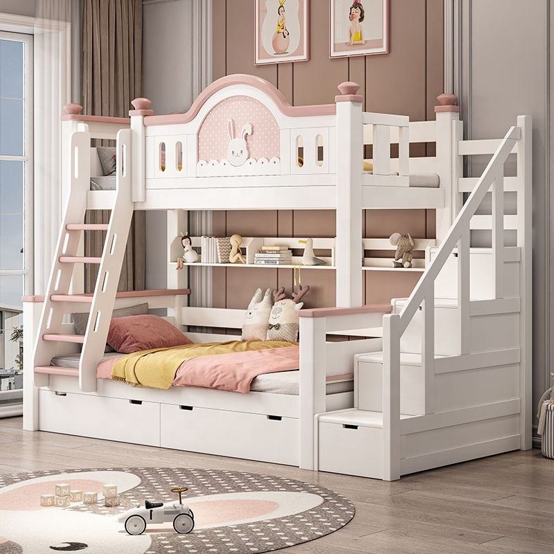 Durable Kids Wooden Bunk Bed with Storage