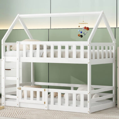 house shape solid kids wooden bunk beds