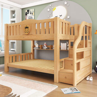 kids bedroom furniture set wooden bunk beds