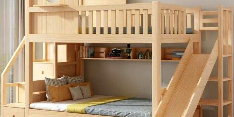 kids bedroom furniture set wooden bunk beds